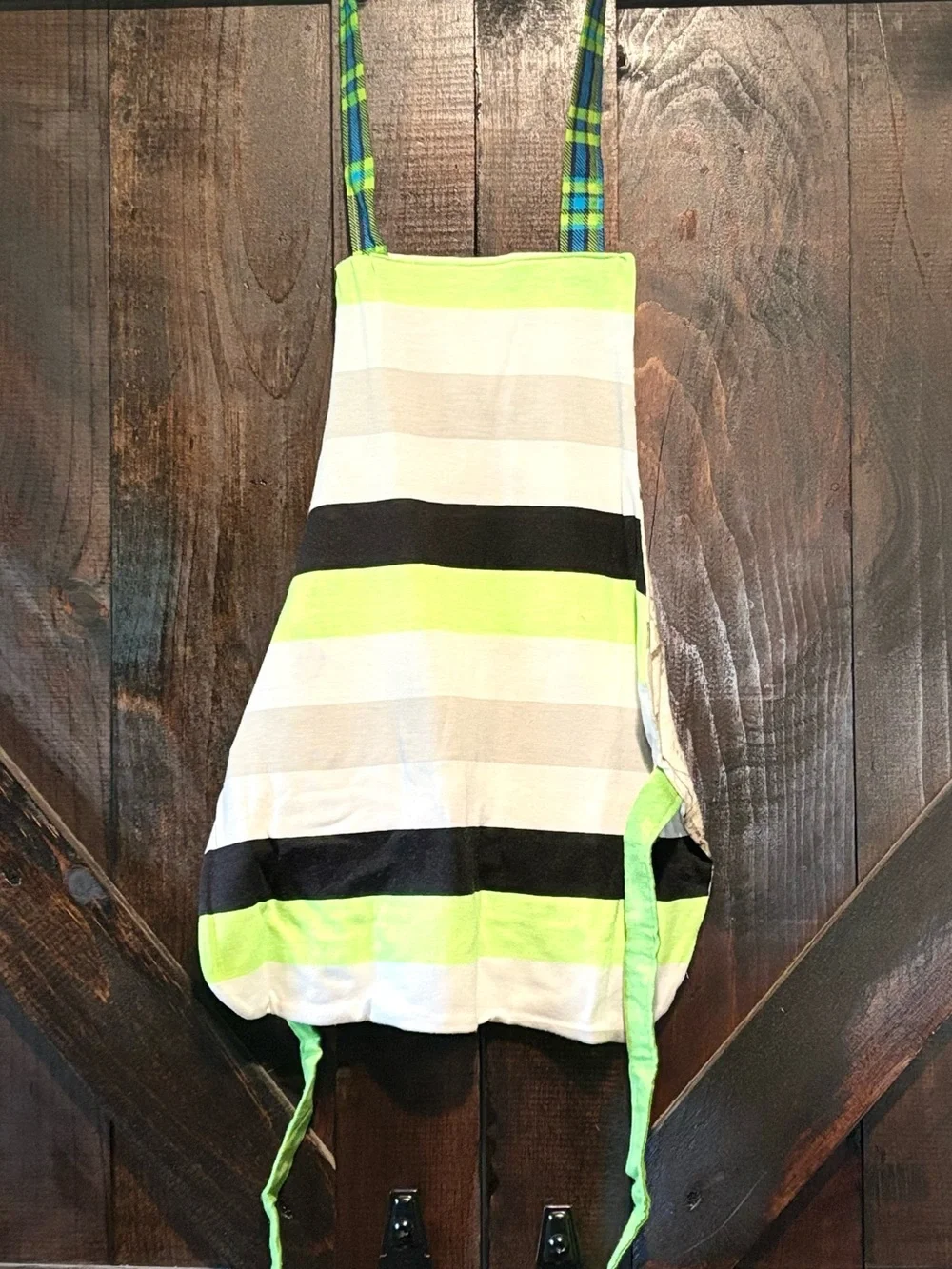 Kids Construction Tractor Apron with Green Straps
